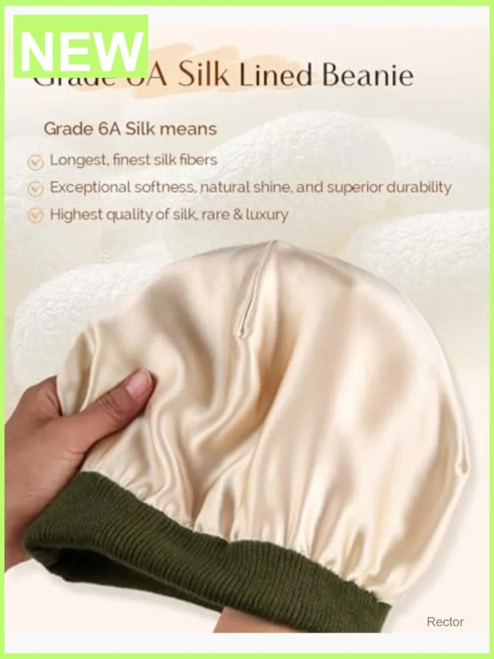 Silk Lined Knitted Beanie Winter Hat Unisex Slouchy Skull Cap